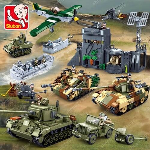 New SLuban North Africa Campaign Series Anti-tank Gun Model Building Blocks Toy For Kids Birthday Christmas Gifts For Children