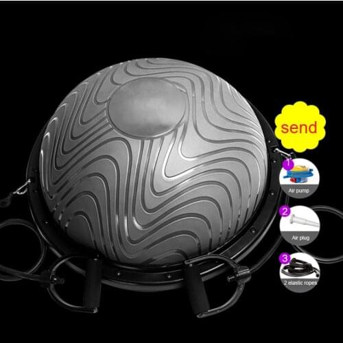 55 cm new yoga balance ball gym exercise ball pilates half yoga ball practice training fitness ball with strings and pumps