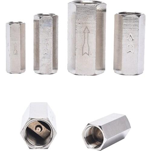 1Pcs 1/8" 1/4" 3/8" 1/2" BSP Female Thread Brass Pneumatic Check Valve Full Port One Way Non-return Valve For Air Water Oil Gas