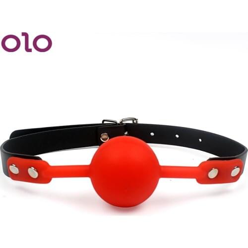 OLO Oral Fixation Mouth Gag SM PU Leather Band Silicone Ball Sex Toys for Couples Restraints SM Bondage Adult Games Slave