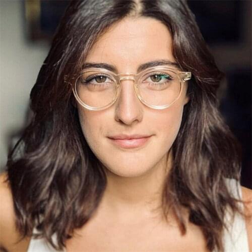 Computer Glasses 2019 Spectacle Frames Anti Blue Light Goggles Anti Glare Eyeglasses Frame Women Round Clear Lens Fake Glasses