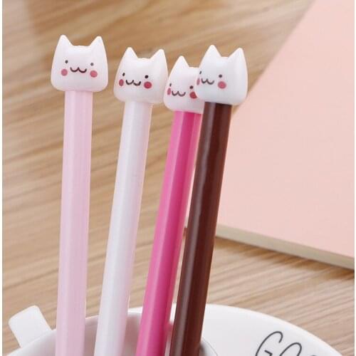Wholesale 48pcs/lot novel Cute cartoon Cat Kawaii Korea Novelty Gel pen Creative Gift prize Stationery