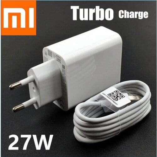 Original EU xiaomi turbo charger 27W QC 4.0 fast charge adapter usb type c cable for mi 9 se 9t cc9 redmi note 7 8 K20 Pro mix 4