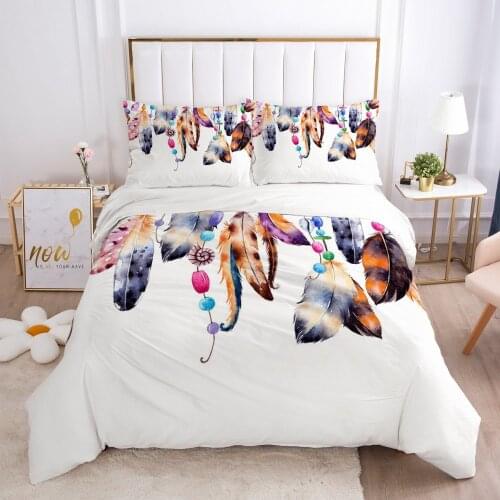 Duvet Cover Set Bedding Sets Feather Bedding Bag Quilt Covers Pillow Case 3D Bohemia Life Full Twin Single Double Size Bed Linen