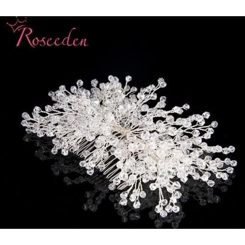 Roseeden handmade silver Color Rhinestone Bridal headband hairpin wedding hair ornament accessories crystal hair comb RE710
