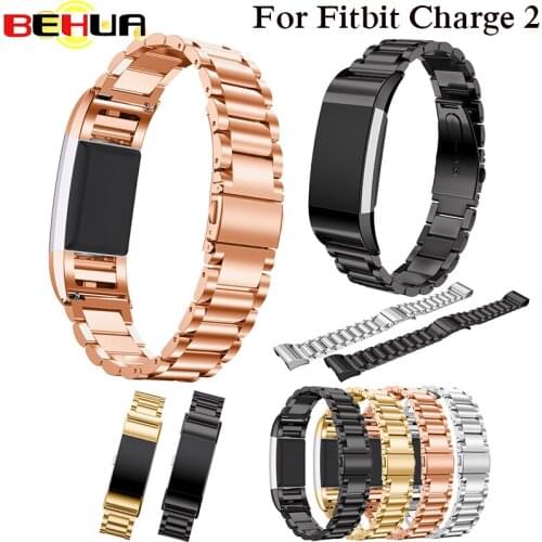 Watch band for Fitbit Charge 2 Strap Stainless Steel Bracelet for Fit bit Charge 2 Band Smart Watch Wristband Replacement Straps