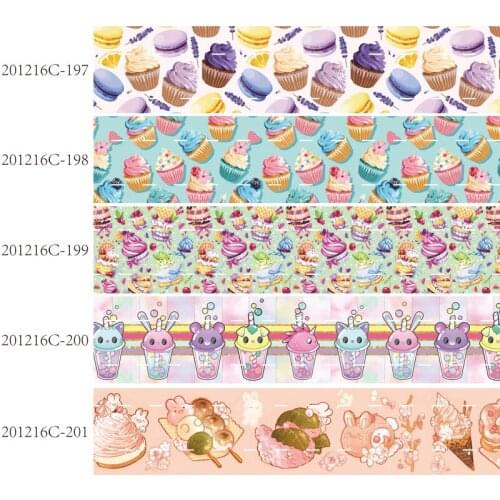 50 yards/lot) Hot sale ice cream and juice printed summer ribbon