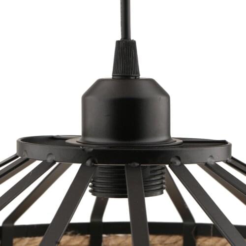 Retro Manila Rope Twined Ceiling Chandelier Lampshade for Home Shop Decor