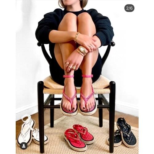 2021New Womens Show Clip Toe Sandals Classic Top Leather Luxury Brand Hight Quality Straw Shoes Casual Hot Versatile Summer