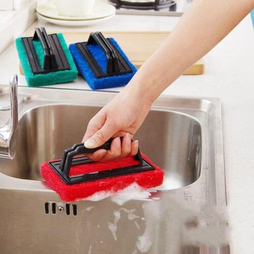 Kitchen Cleaning Sponge Brush Handle Bathtub Bathroom Tile Cleaning Brush Cleaning Brush Sponge Sink Handle Bathtub Brush