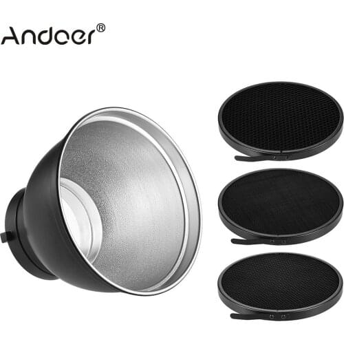 7" Standard Reflector Diffuser Lamp Shade Dish with Honeycomb Grid for Bowens Mount Studio Strobe Flash Light Speedlite