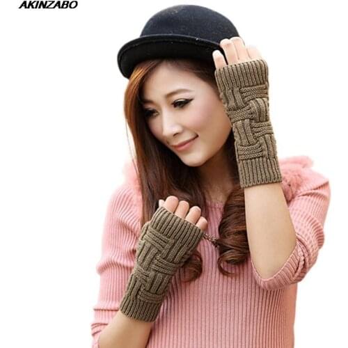 Fingerless Cuff Knit Gloves Women Elbow Length Mittens Broken Cool Stretch Arm Warmer Female Winter Gloves