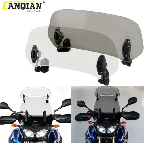Universal Motorcycle Front Windshield Adjustable Windscreen Airflow Deflector cover For Suzuki gsx600 Z900 CB650R R1200GS MT09