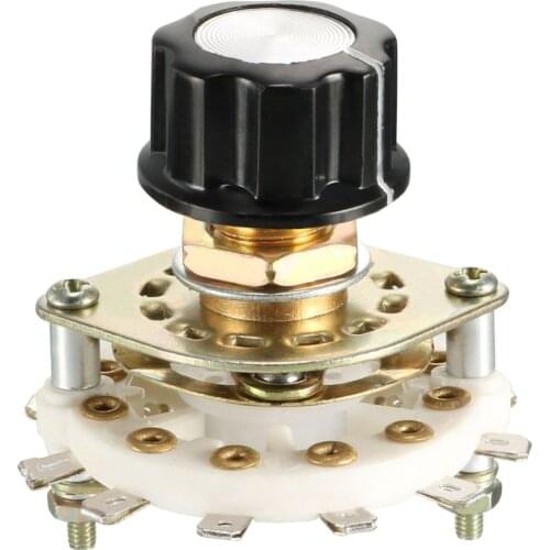 UXCELL 1/2/3 Pole Switch 6/7/11 Position 1/2/3 Deck Band Channel Rotary Switch Selector with Knob Cap for Radio TV Industrial