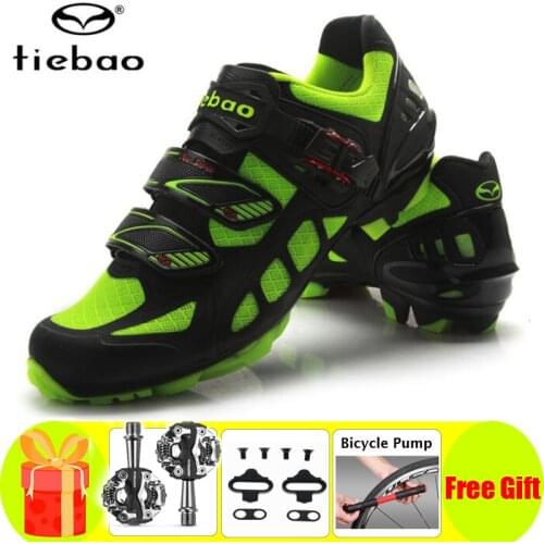 Tiebao Cycling Shoes Men Sapatilha Ciclismo Mtb Mountain Bike Add SPD Pedal Bicycle Resistant Self-locking Women Sneakers