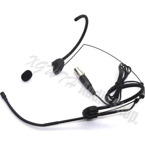 Xgwth Black Dual Ear Hook Mic Headworn Headset Microphone For XLR 3PIN TA3F Plug AKG Samson Wireless Body-Pack Transmitter