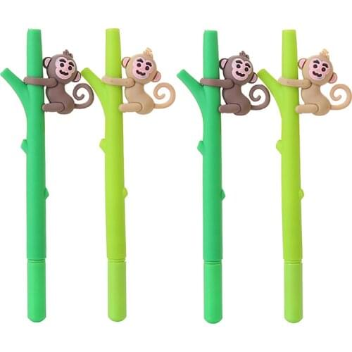 24Pcs Japan Funny Monkey Gel Pens Cute Kawaii Black Ballpoint Back to School Rollerball Stationery Children Thing Stuff Kit 2021