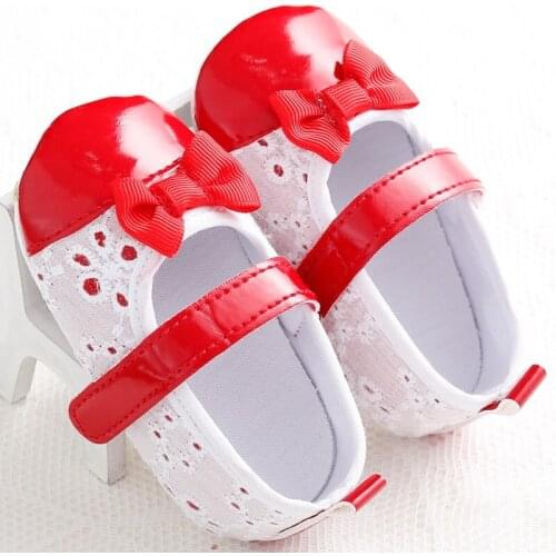 0-1 year old female baby spring and autumn bow princess baby toddler shoes