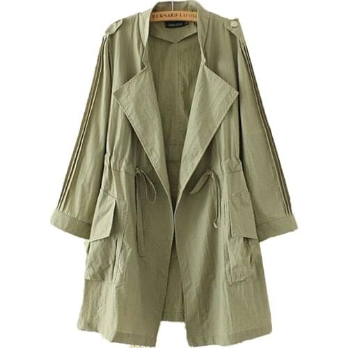 Womens Trench Coat 2019 New Spring Autumn Windbreaker Long Section Loose Casual Sun And Windproof Outwear Cardigan coat A71 A71