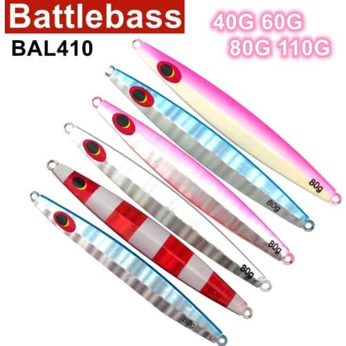 BATTLEBASS Slow Jigging lures 40g 60g 80g 1pcs Hard Lure Fishing Metal Jig SaltWater lead fish Ice Fishing bait accessories