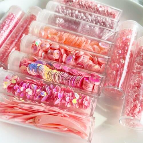 1 tube/batch of pink sequined beads used for embroidery clothing accessories, decorative headgear, hand made of high quality