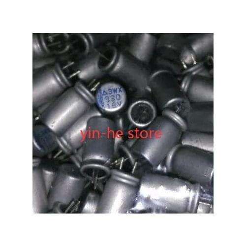 20PCS Sanying solid capacitor 16V330UF 6.3*11.5 ultra-small solid plug-in capacitor 330UF/16V