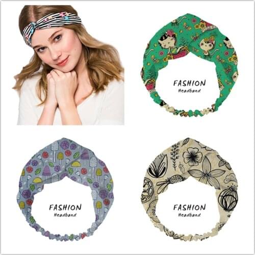 2021 Women cats Bandanas HairBands Turban Headwear Head Wrap Women Hair Accessories for Women girls Hair Bands ladies Hoop