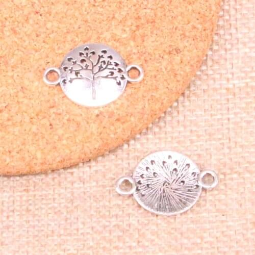 30pcs Charms peace tree connector Antique Silver Plated Pendants Fit Jewelry Making Findings Accessories 23*16mm