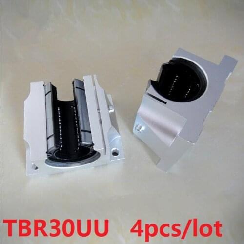 4pcs/lot TBR30UU Linear Ball Bearing Slide Unit Support Block open type CNC parts TBR30 UU