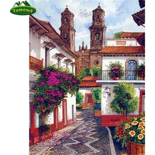 5D Diamond Painting by Number Old Mexico City Landscape Diamond Embroidery Full Square Drill Cross Stitch Rhinestones Mosaic Kit