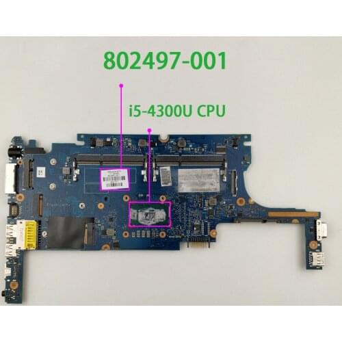 802497-001 802497-501 802497-601 6050A2630701-MB-A01 i5-4300U for HP EliteBook 720 820 G1 Laptop Motherboard Mainboard Tested
