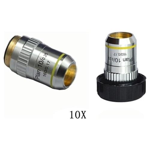 10X L=195 Plan Achromatic Bio-Microscope Biological Microscope Objective Lens Thread Diameter 20.2x0.705 for Medical Science