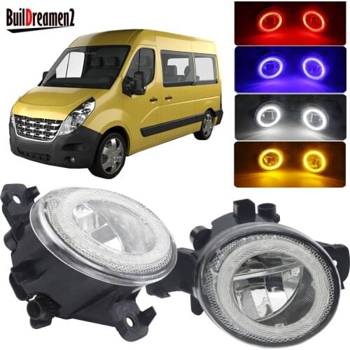 2 Pieces Car LED Angel Eye Fog Light H11 Front Bumper Fog Lamp DRL 4000LM 12V For Renault Master 3/III 2010-2015