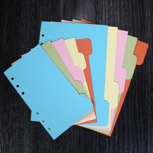 5Pcs/set A5 A6 Notebook Dokibook Planner Dividers Plate Filler Loose Leaf Colored inner page Notebook Accessories Stationery