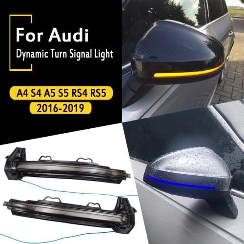 For Audi A4 A5 B9 S4 S5 RS5 2017 2018 2019 Dynamic Blinker LED Turn Signal blink Side Mirror Lights indicator flasher