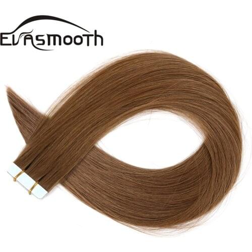 EVASMOOTH Human Hair Skin Weft Machine Remy Hair Tape in Human Hair Extension Adhesive Tape in Hair Extensions 12"/16"/20"