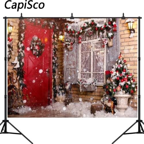 Capisco photography backdrop Snow winter house Christmas tree party children new background photocall customize photo printed