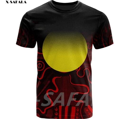 Australia Aboriginal Flag Grunge 3D Printed High Quality Milk Fiber T-shirt Round Men Female Neck O-neck Harajuku Casual Tops