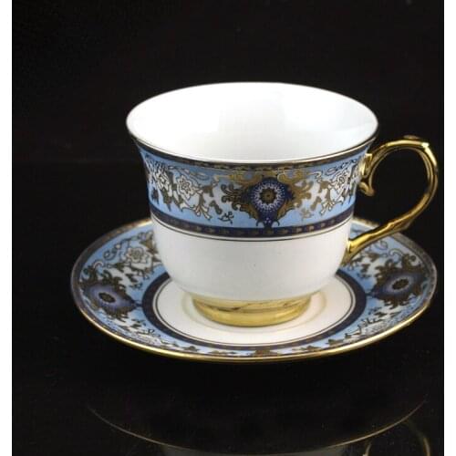 British Phnom Penh Ceramic Coffee Cup European Small Luxury Coffee Cup Dish Set Home Afternoon Tea Flower Tea Cup with Spoon