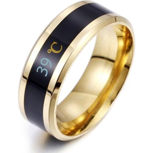 Temperature Waterproof Ring Titanium Steel Mood Emotion Feeling Intelligent Temperature Sensitive Rings For Women Men Jewelry