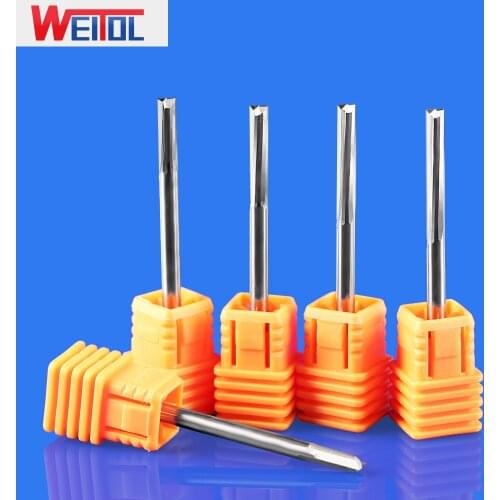 WeiTol 5A 1/8 Inch Shank Two Flutes End Mill Wood Cutting Tools Carbide Straight Bits Acrylic Engraving Tools