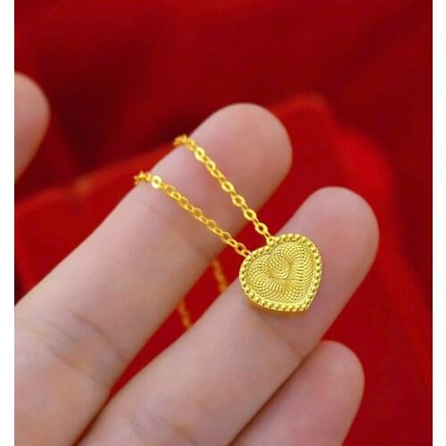 Korean Fashion Gold Necklace for Women Wedding jewelry Phantom Heart Pendant Necklace Chain Womens Peach Heart Choker Jewelry