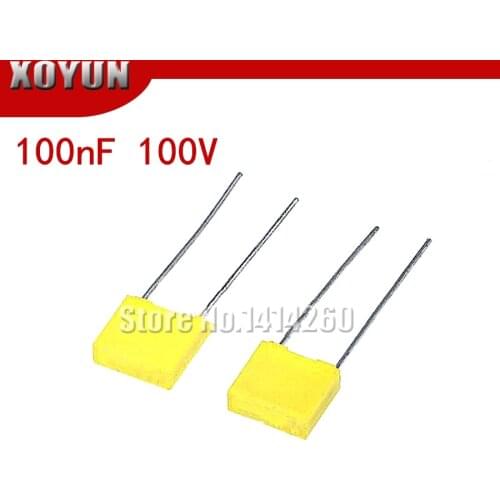 20PCS 100NJ100 Correction Capacitor 100V104J 100NF 0.1UF 100V 104 104J 5mmPolypropylene Safety Plastic Film
