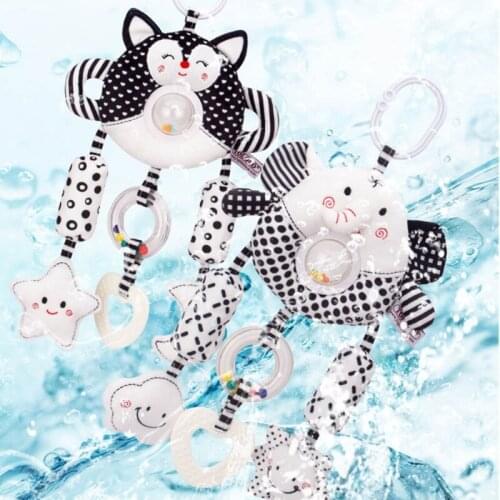 L41D Baby Stroller Rattle Toy Pushchair Pram Pendant Bed Bell Cartoon Animal Infants Crib Sensory Toys