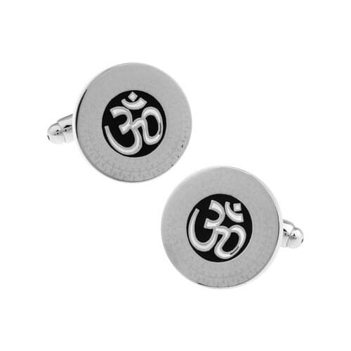 Men Gift Fashion Cufflinks Wholesale&retail Black Color Copper Material Fashion Round Muslims Design