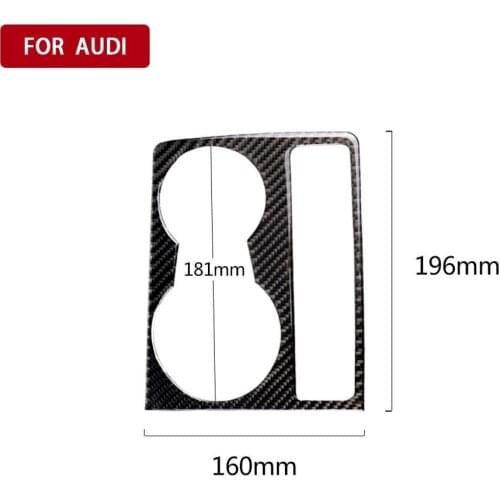 Cup Holder Trim Cover Sticker,Carbon Fiber Car Console Cup Holder Decorative Frame Decal Cover Sticker For Audi A5 A4 B8