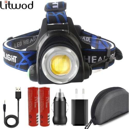 Headlamp Head Lamp Flashlight Led Bulbs Lithium Ion 5000lm 18650 Battery Front Light Recharge Bookable Zoomable Headlight