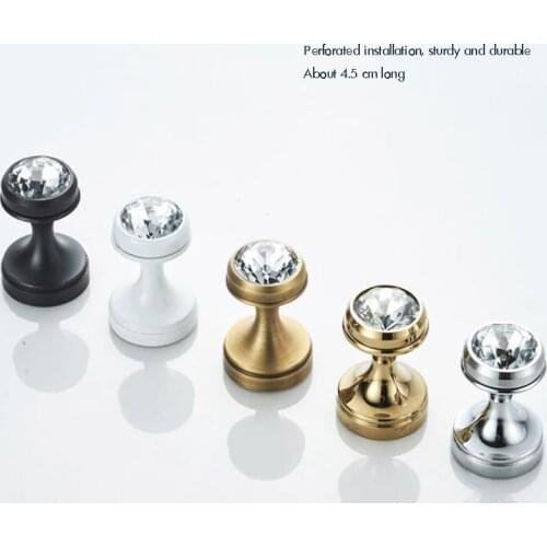 Wall Mounted Crystal Hook Hanger Brass Hook Mini Single Hook Robe Hook with Screws for Hanging Clothes Coat Key Hat Jewelry