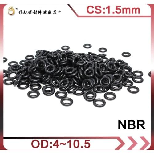 Nitrile Rubber O-Ring 50PCS/lot Black NBR Sealing CS1.5mm OD4/4.5/5/5.5/6/6.5/7/7.5/8/8.5/9/9.5/10/10.5 O-Ring Seal Gasket Ring