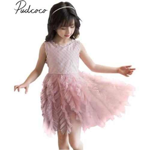 2018 Brand New Princess Formal Infant Kids Baby Girls Party Dress Lace Ruffles Sleeveless Knee-Length Tutu Chiffon Dress 1-6Y
